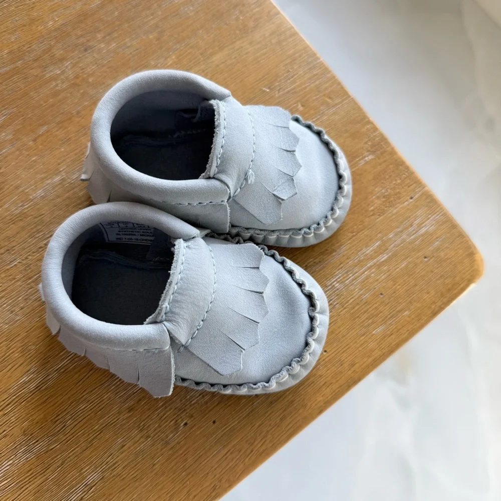 Polo by Ralph Lauren Light Gray Kids Moccasins